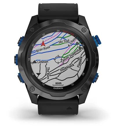 Комплект умные часы Garmin Descent MK2I, титановые с DLC-покрытием и черным ремешком + датчик Descent T1