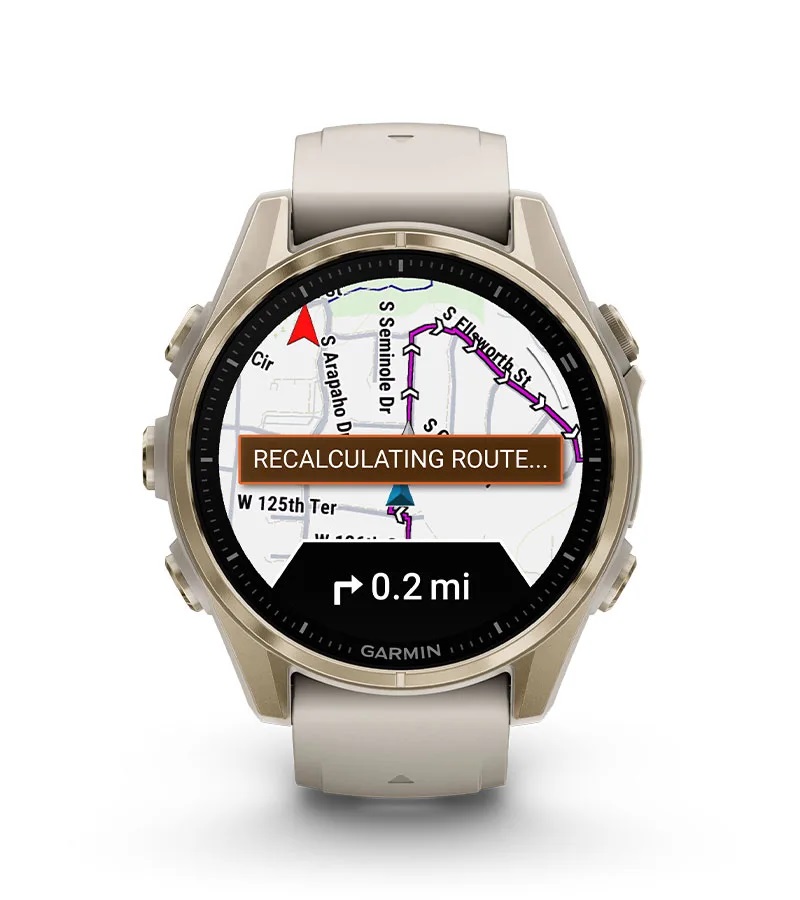 Умные часы Garmin Fenix 8, 43 мм, AMOLED, Silver with White Stone silicone band
