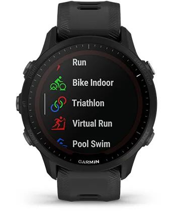 Умные часы Garmin Forerunner 955 с черным ремешком
